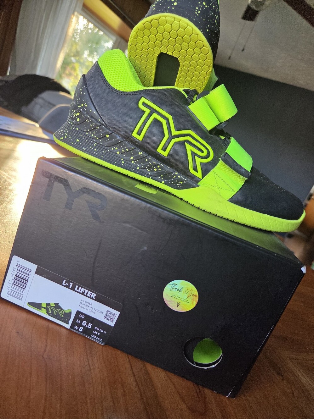TYR W8 L-1 Lifter Sneakers in Neon Green & Black